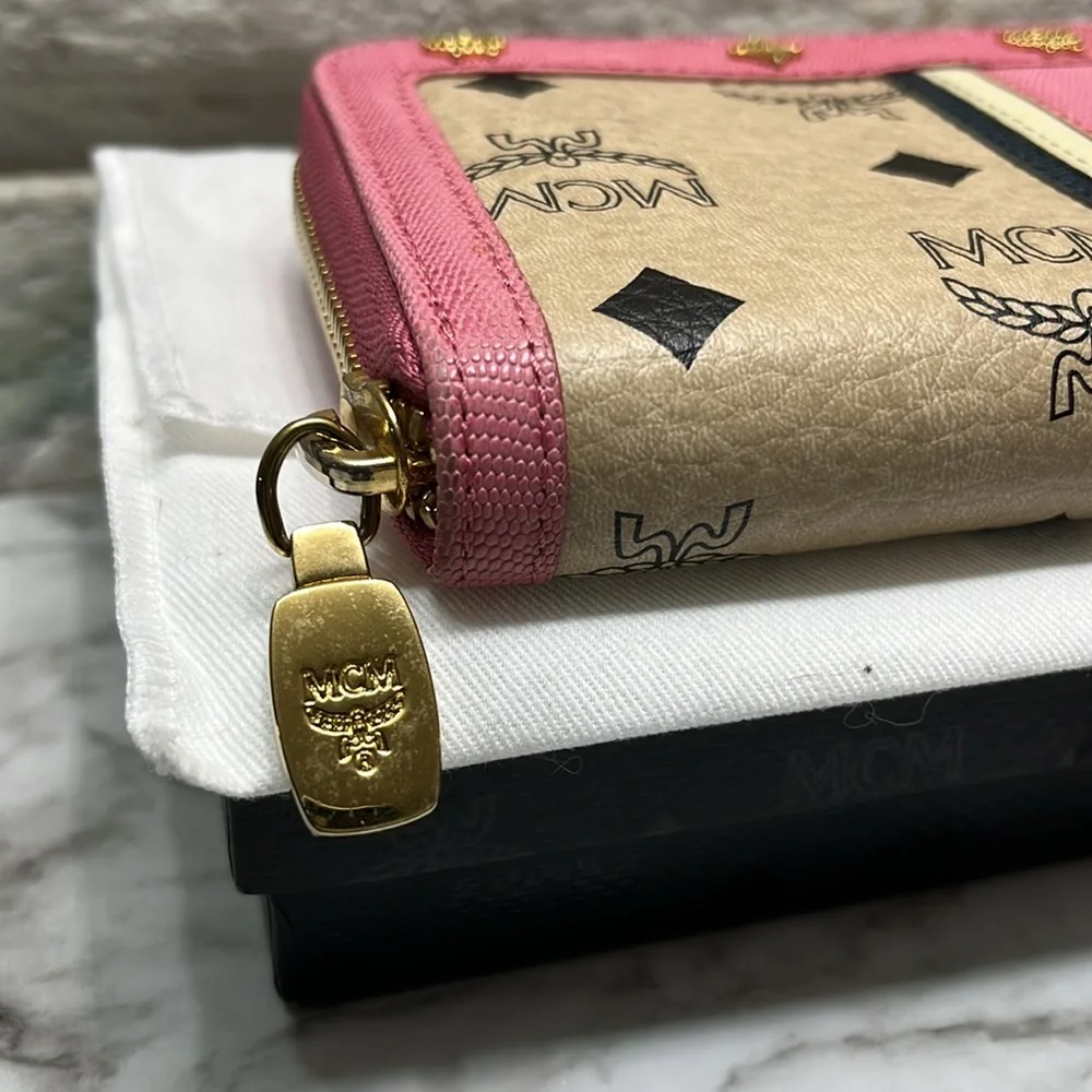 MCM PINK LONG ZIP WALLET. NWOT TAGS. FULL INCLUSION. - Picture 8 of 12